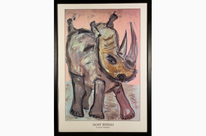 Nosy Rhino  43,5x31,5 cm indrammet