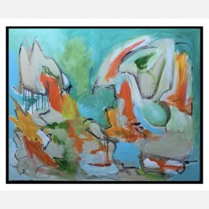 Phoenix and Hope having a meetcute  80x100 cm