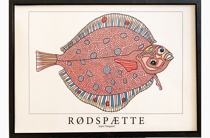 Rødspætte 31,5x43,5 cm Rød