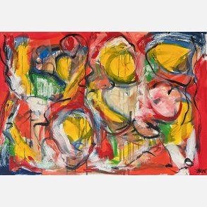 Mellem Poeterne  90x130 cm