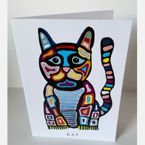 Kat (sort)   dobbeltkort 21x15 cm