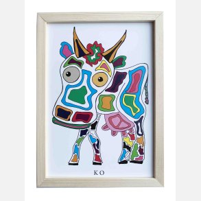 Ko  16,5x22,5 cm indrammet i fyrtr