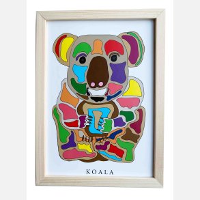 Koala   22,5x16,5 cm indrammet i fyrtr