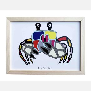 Krabbe 16,5x22,5 cm indrammet i fyrtr