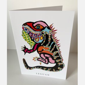 Leguan   dobbeltkort 21x15 cm
