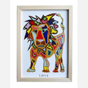 Lve  22,5x16,5 cm indrammet i fyrtr