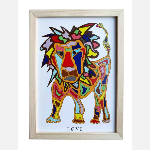 Lve  22,5x16,5 cm indrammet i fyrtr