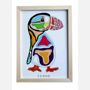 Lunde (hvid)  22,5x16,5 cm indrammet i fyrtr