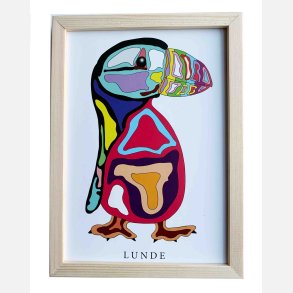 Lunde  (rd)   22,5x16,5 cm indrammet i fyrtr