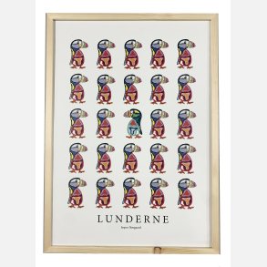 Lunderne 47x34 cm indrammet i nordiskfyr 