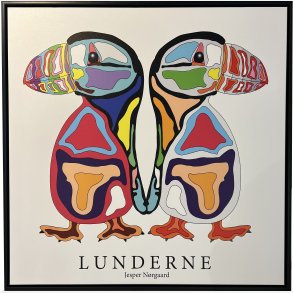Lunderne - indrammet lrredsprint 100x100 cm
