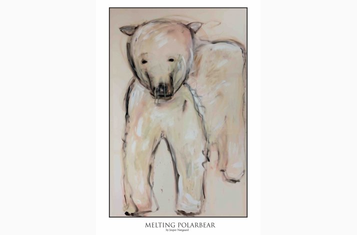 Melting Polarbear 100x70 cm  poster