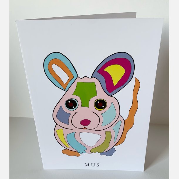 Mus   dobbeltkort 21x15 cm