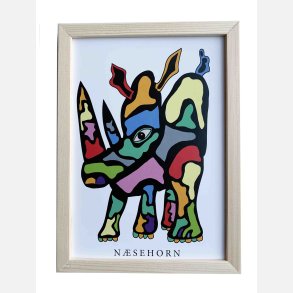 Nsehorn 22,5x16,5 cm indrammet i fyrtr