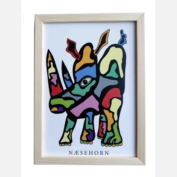 Nsehorn 22,5x16,5 cm indrammet i fyrtr