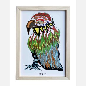 rn  22,5x16,5 cm indrammet i fyrtr