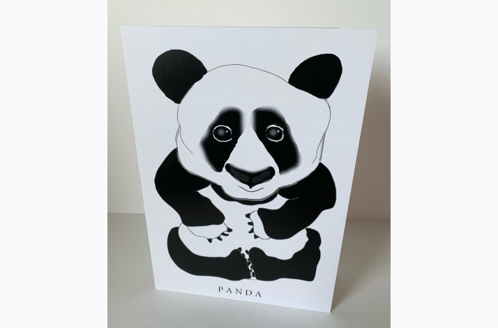 Panda   dobbeltkort 21x15 cm