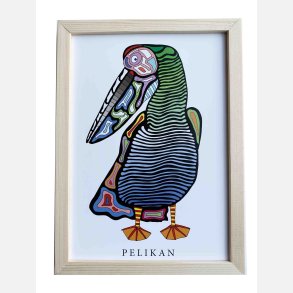 Pelikan  22,5x16,5 cm indrammet i fyrtr