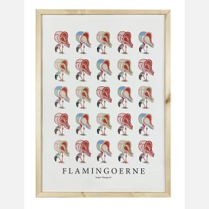 Flamingoerne 47x34 cm indrammet i nordiskfyr