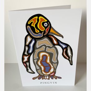 Pingvin   dobbeltkort 21x15 cm