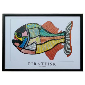 Piratfisk  sort 31,5x43,5 cm