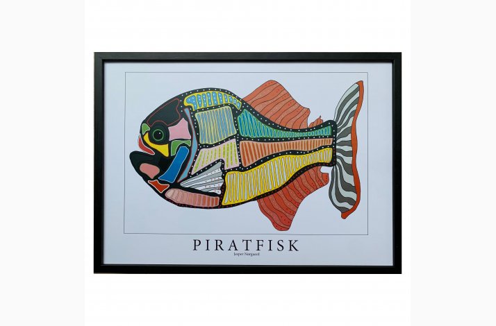 Piratfisk  sort 31,5x43,5 cm