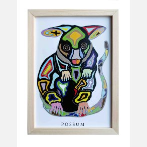 Possum  22,5x16,5 cm indrammet i fyrtr