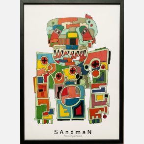 SAndmaN indrammet i sort ramme 43,5x31,5 cm