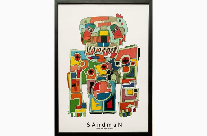 SAndmaN indrammet i sort ramme 43,5x31,5 cm