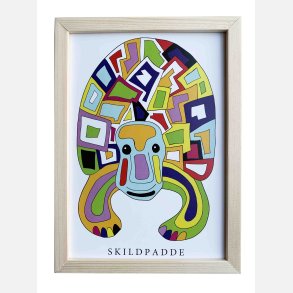 Skildpadde  22,5x16,5 cm indrammet i fyrtr