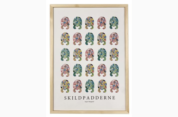Skildpadderne 47x34 cm indrammet i nordiskfyr