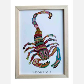 Skorpion  22,5x16,5 cm indrammet i fyrtr