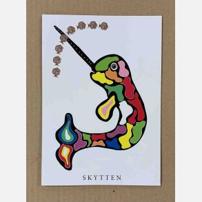 Skytten sort  21x15 cm  (23. november - 21. december)
