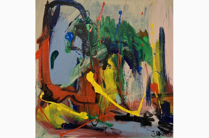Smiler bagved alt det andet  50x50 cm - reserveret