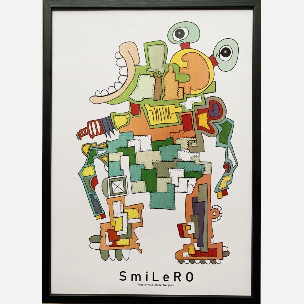SmiLeRO indrammet i sort ramme 43,5x31,5 cm