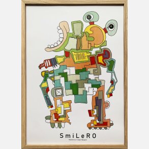 SmiLeRO indrammet i eg 43,5x31,5 cm