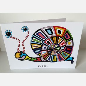 Snegl  15x21 cm dobbeltkort