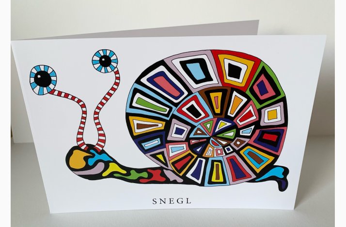 Snegl  15x21 cm dobbeltkort