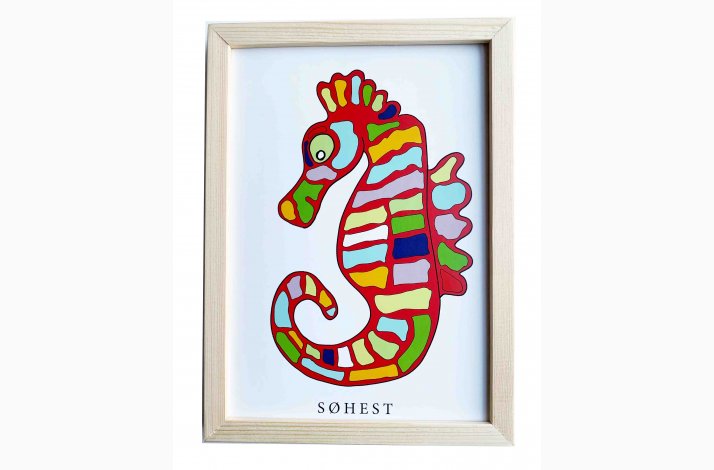 Shest  22,5x16,5 cm indrammet i fyrtr