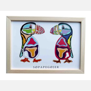 Spapegjer  16,5x22,5 cm indrammet i fyrtr