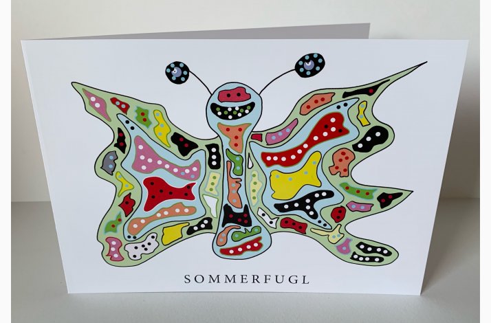 Sommerfugl  15x21 cm dobbeltkort