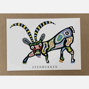 Stenbukken  sort  21x15 cm  (21. december - 19. januar) 