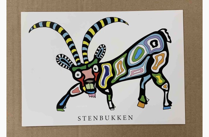 Stenbukken  sort  21x15 cm  (21. december - 19. januar) 