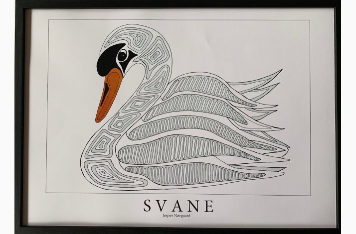 Svane  hvid  22,5x31,5 cm