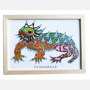 Tudsegle  16,5x22,5 cm indrammet i fyrtr