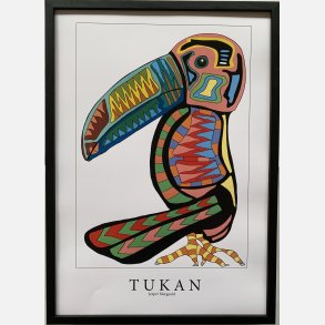 Tukan  rosa/sort 43,5x31,5 cm