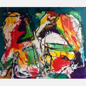 What did you do to my heart - the Shark yelled (maleri 100x120 cm) (reserveret)