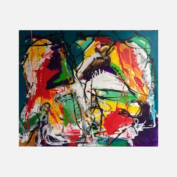 What did you do to my heart - the Shark yelled (maleri 100x120 cm) (reserveret)