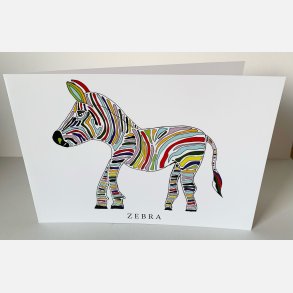 Zebra - 15x21 cm dobbeltkort