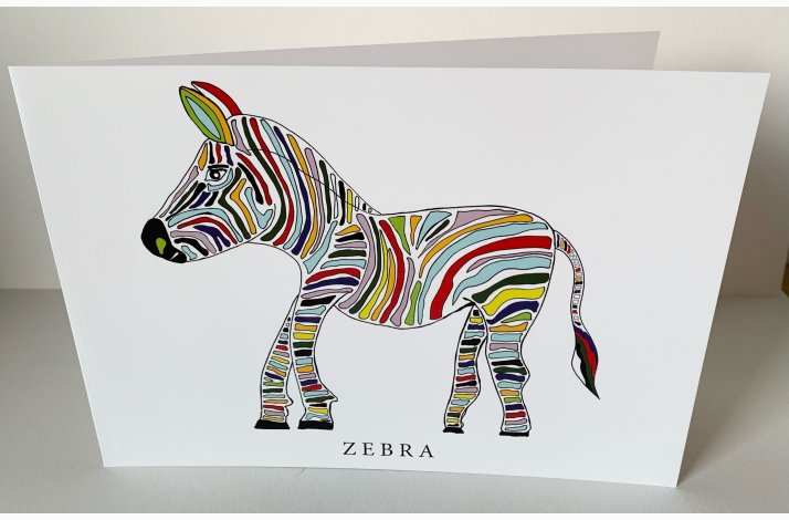 Zebra - 15x21 cm dobbeltkort